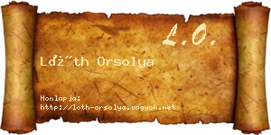 Lóth Orsolya névjegykártya