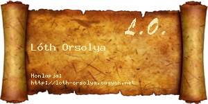 Lóth Orsolya névjegykártya